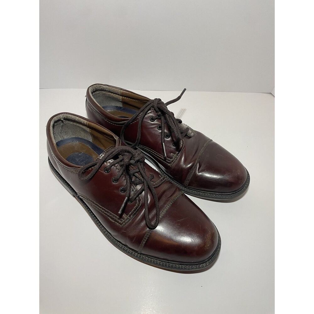 Dockers Dress Shoes Mens 10.5 M Chunky Low Work Oxford Brown Leather Lace Up
